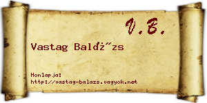 Vastag Balázs névjegykártya